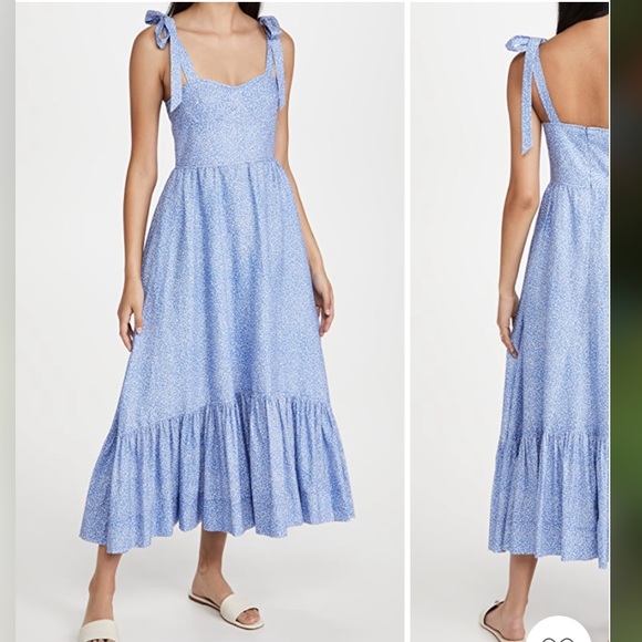 Jonathan Simkhai Georgia Linen Bustier Midi Dress - Picture 1 of 3